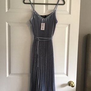 Fab-rik Blue Pleated Tie Dress
